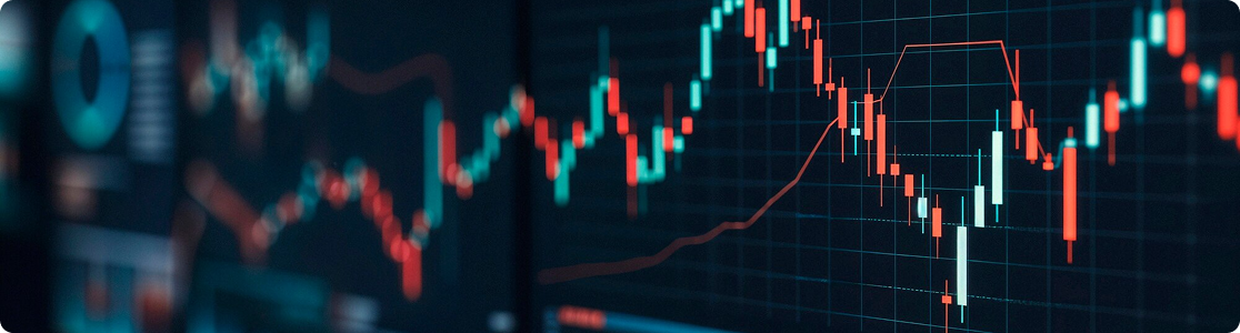 Financial market chart with trading data
